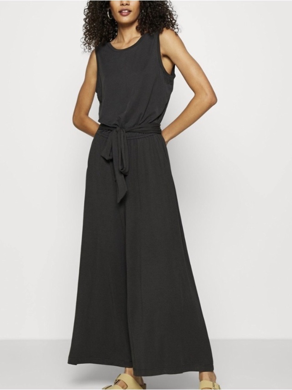Banana Republic Black Cropped Wide-Leg Jumpsuit Sz XS